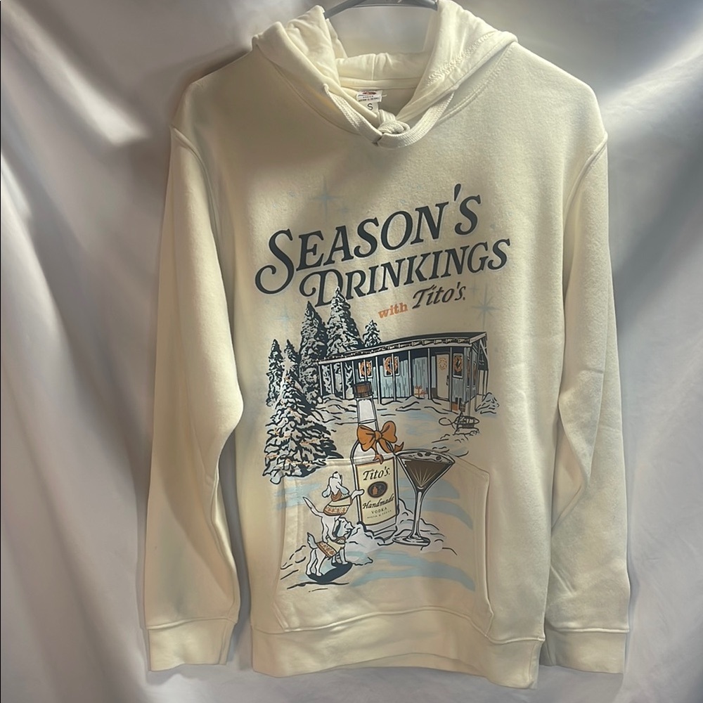Tito’sVodka Brand Cream Sweatshirt Winter Graphic Hoodie